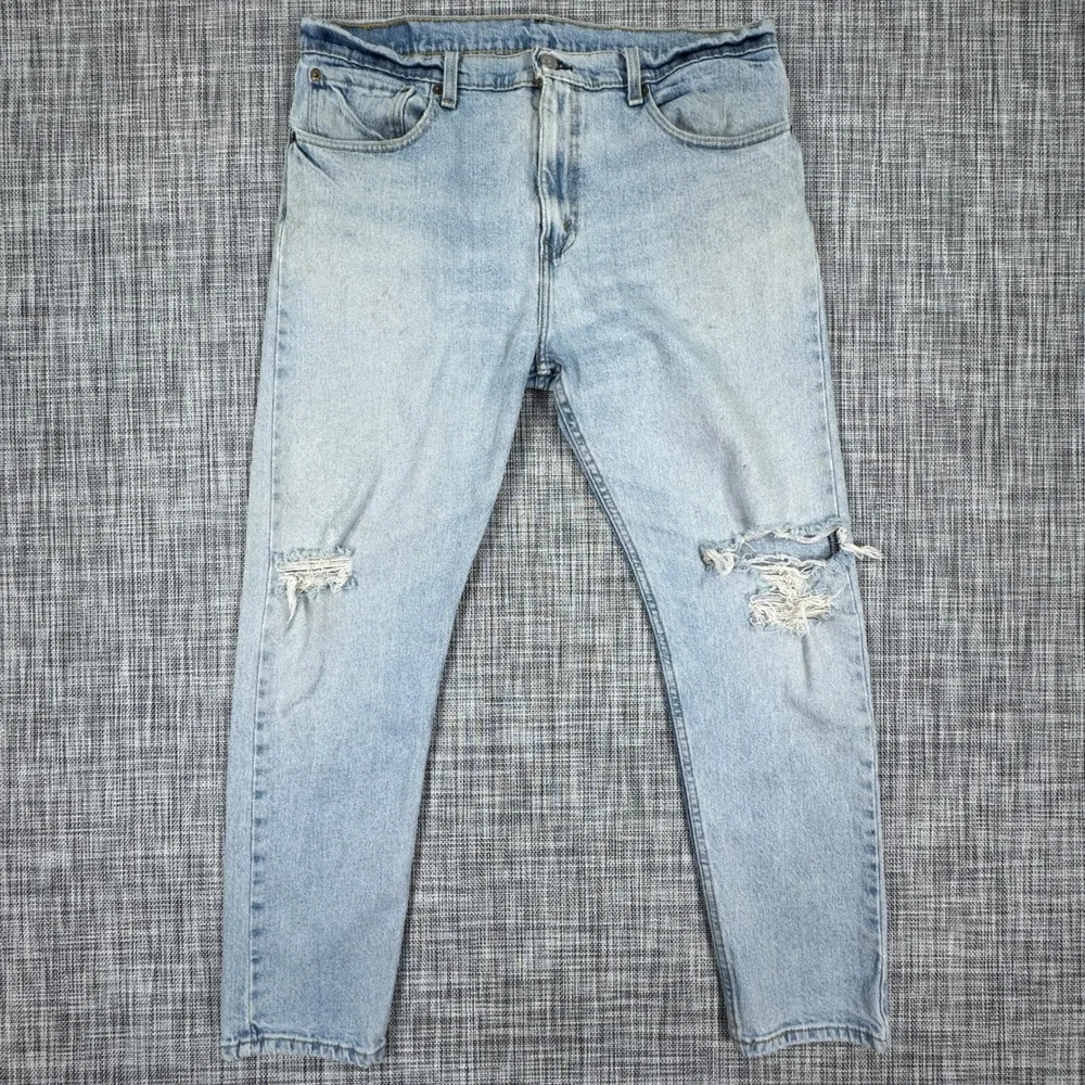 Levi's 512 Men's Jeans 36x30 Slim Taper Distressed Light Wash Stretch Denim